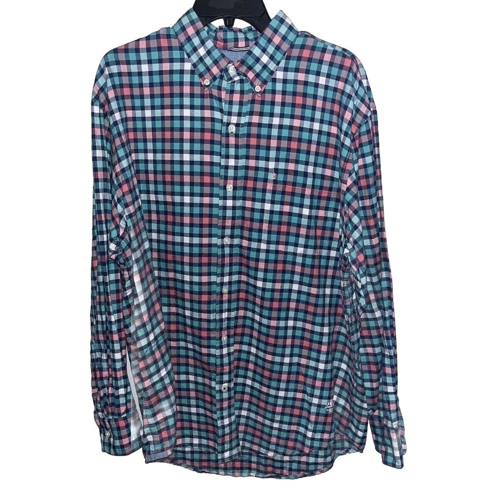 IZOD Saltwater Shirt Relaxed Button Up Classics Long Sleeves Multicolor Sz L